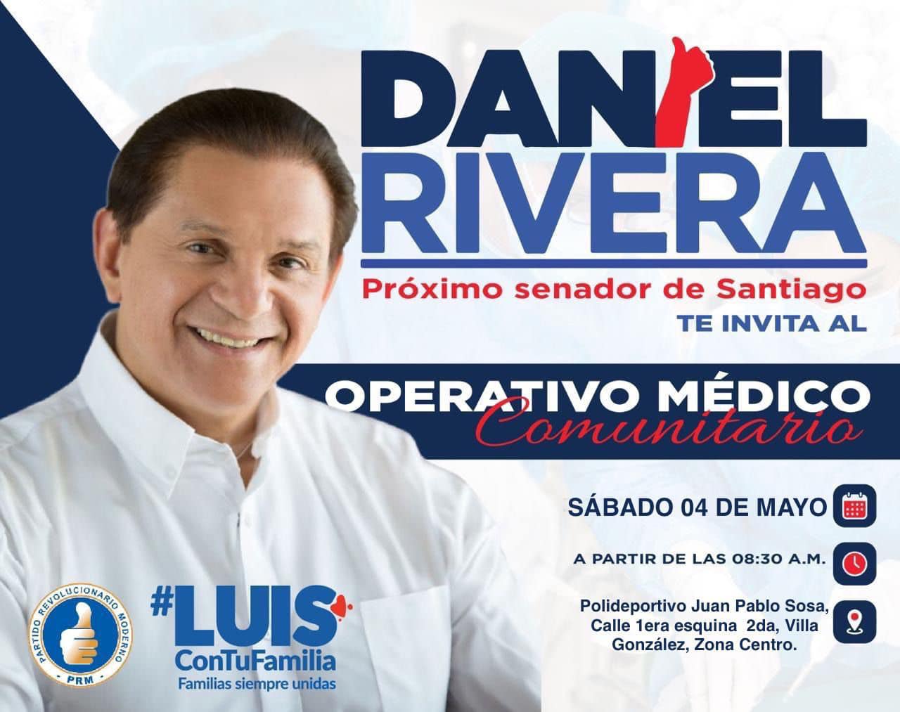 Daniel Rivera, Futuro Senador de Santiago, Inicia Operativo Médico Comunitario en Villa González